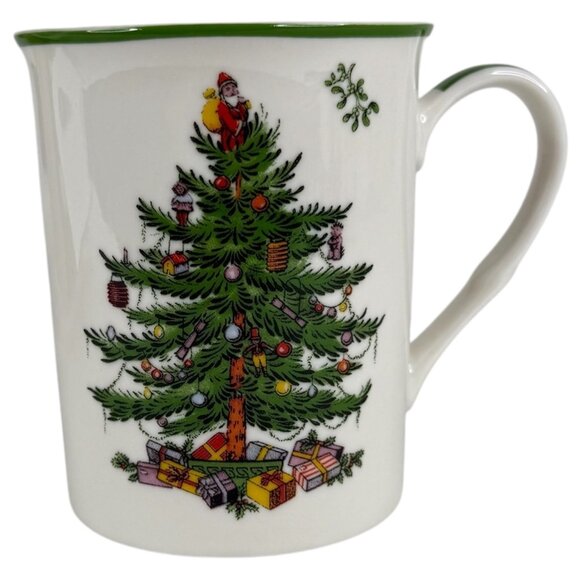 Spode Christmas Tree Mug Cup With Ceramic Old World Santa Claus Ornament New - Picture 6 of 11